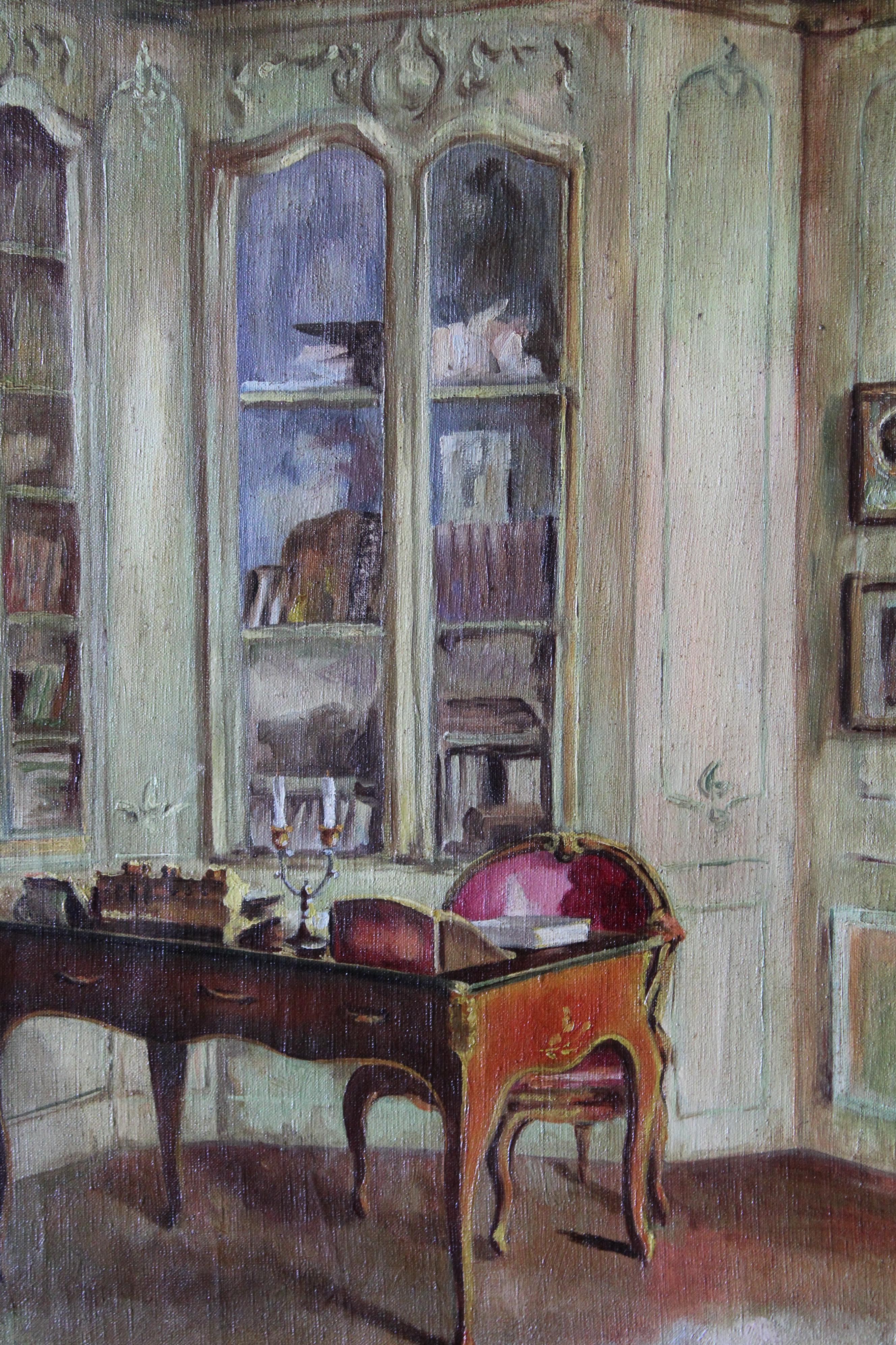Interior oil painting of a Chateau 1