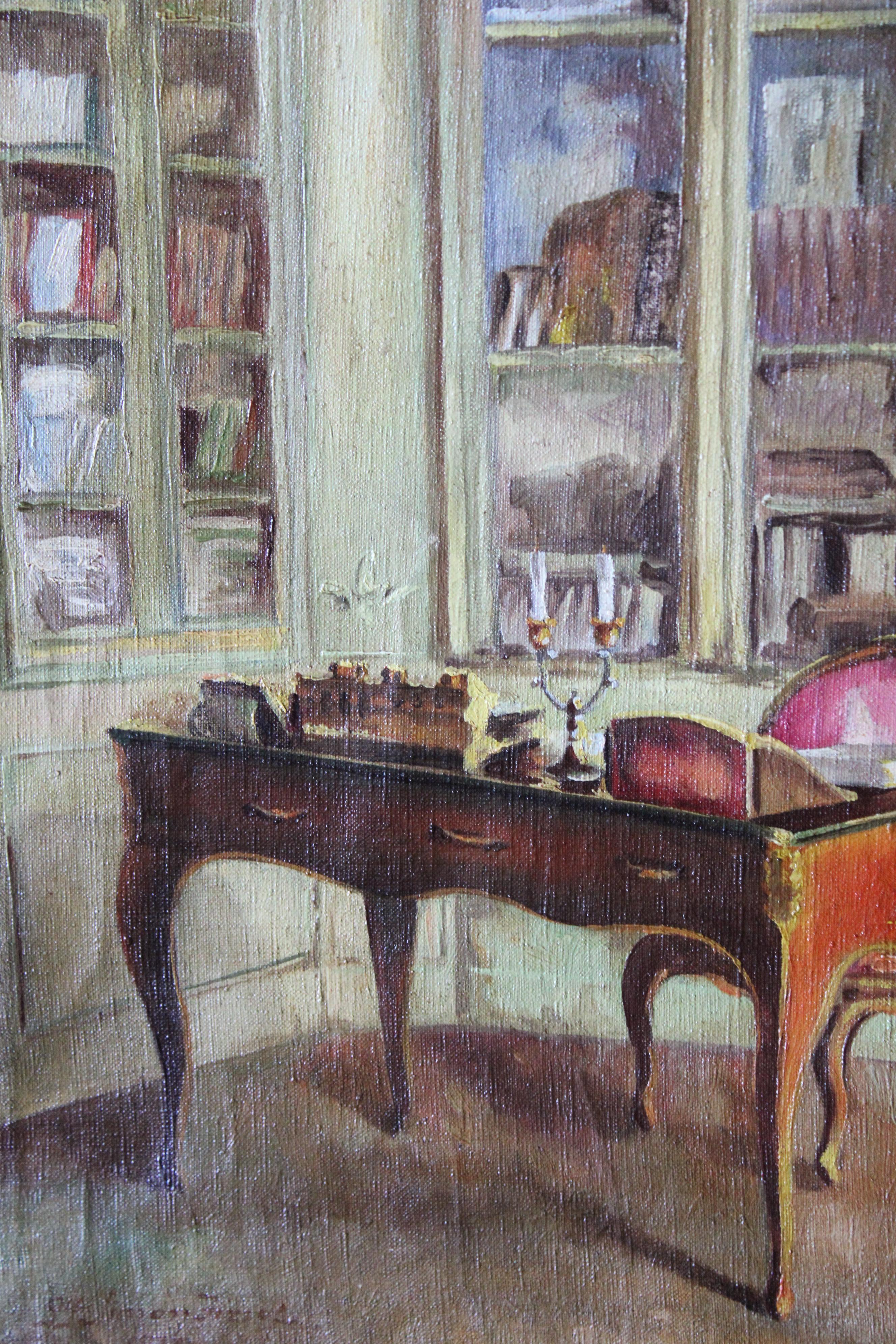 Interior oil painting of a Chateau 3