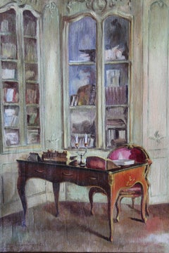Interior oil painting of a Chateau
