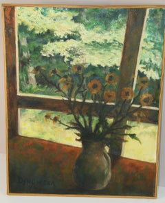 Interior View From the Back Window, Oil on Canvas, Signed, 1996