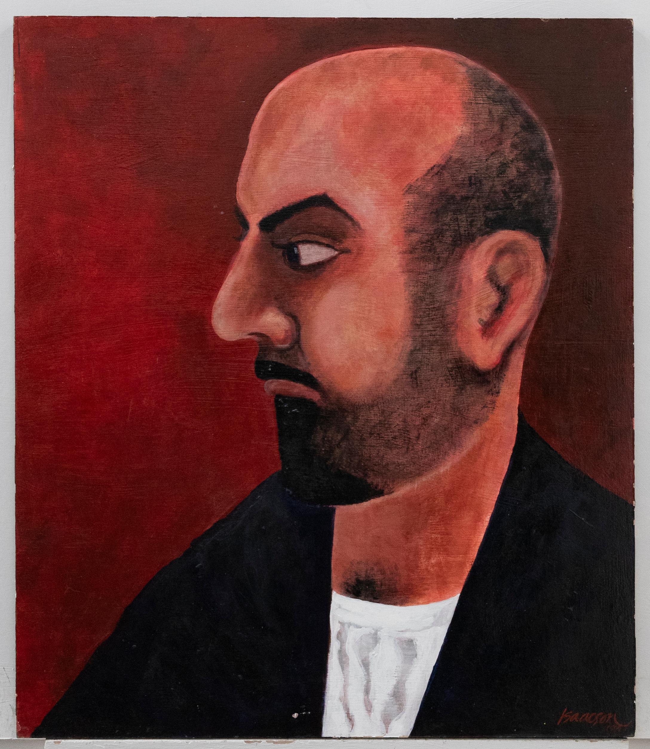 Issacson  - 1999 Oil, The Stare - Painting by Unknown