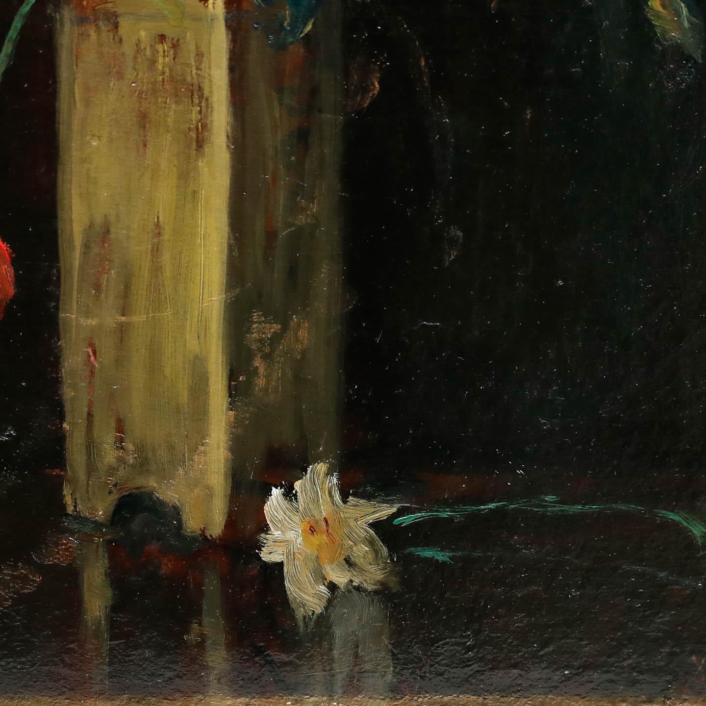 Istvan Jaksa (1894-1982) - 1933 Huile, Roses sauvages en vente 1