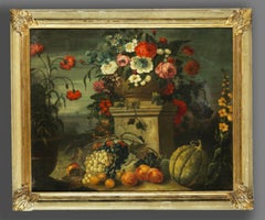 Italian 17th-Century Still Life Painting With Flowers