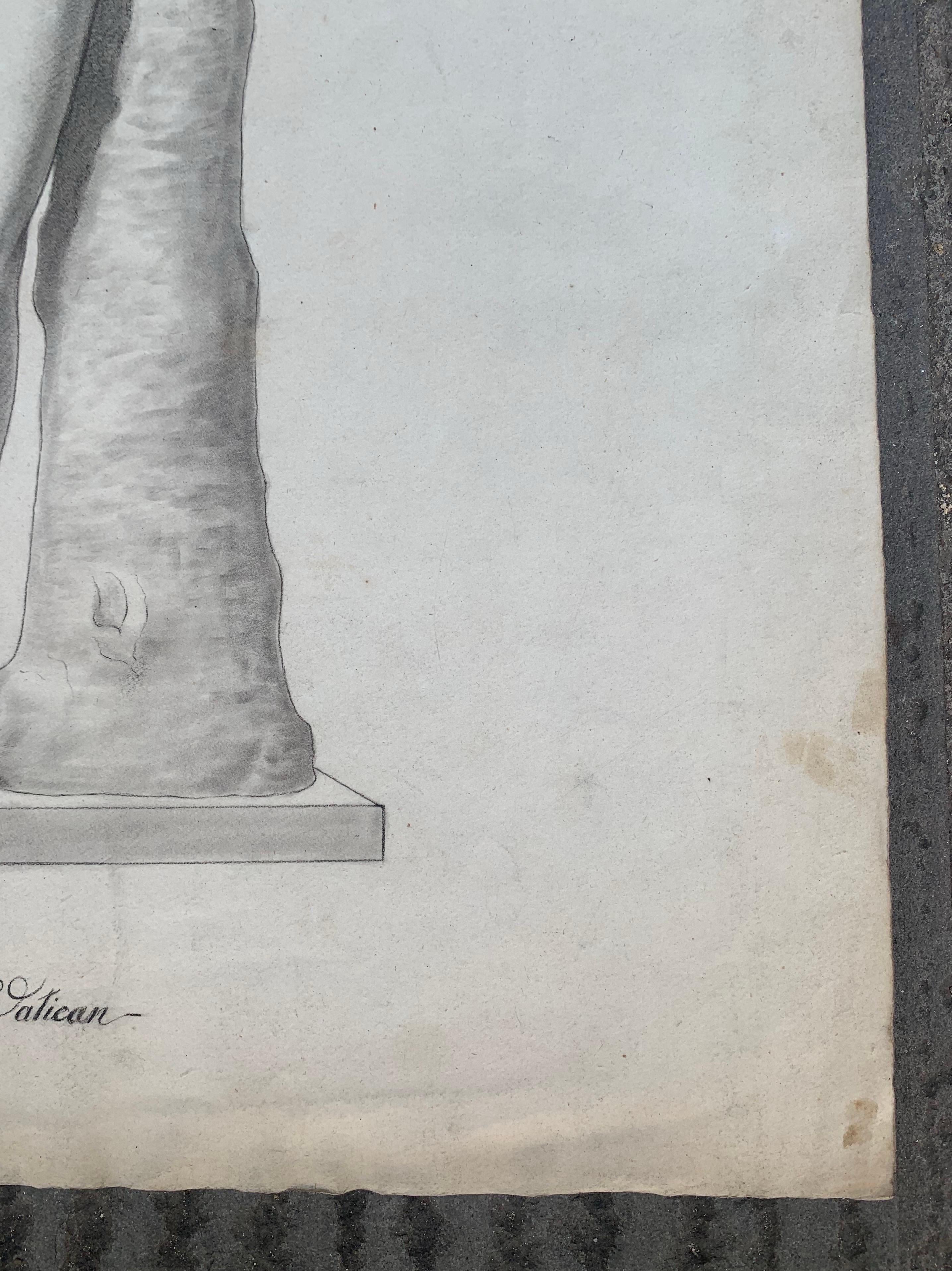 Disegno accademico italiano del XIX secolo: Adone del Vaticano
Mezzo: Inchiostro su carta  
Dimensioni: Altezza 62 cm x Larghezza 44 cm

Questo disegno, originariamente parte di una collezione privata, proviene da un portfolio di disegni accademici
