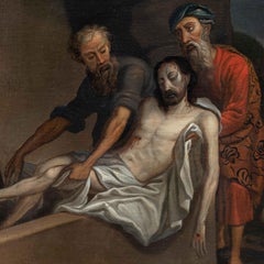 Italian Baroque painter - 17th century painting - Entombment of Christ