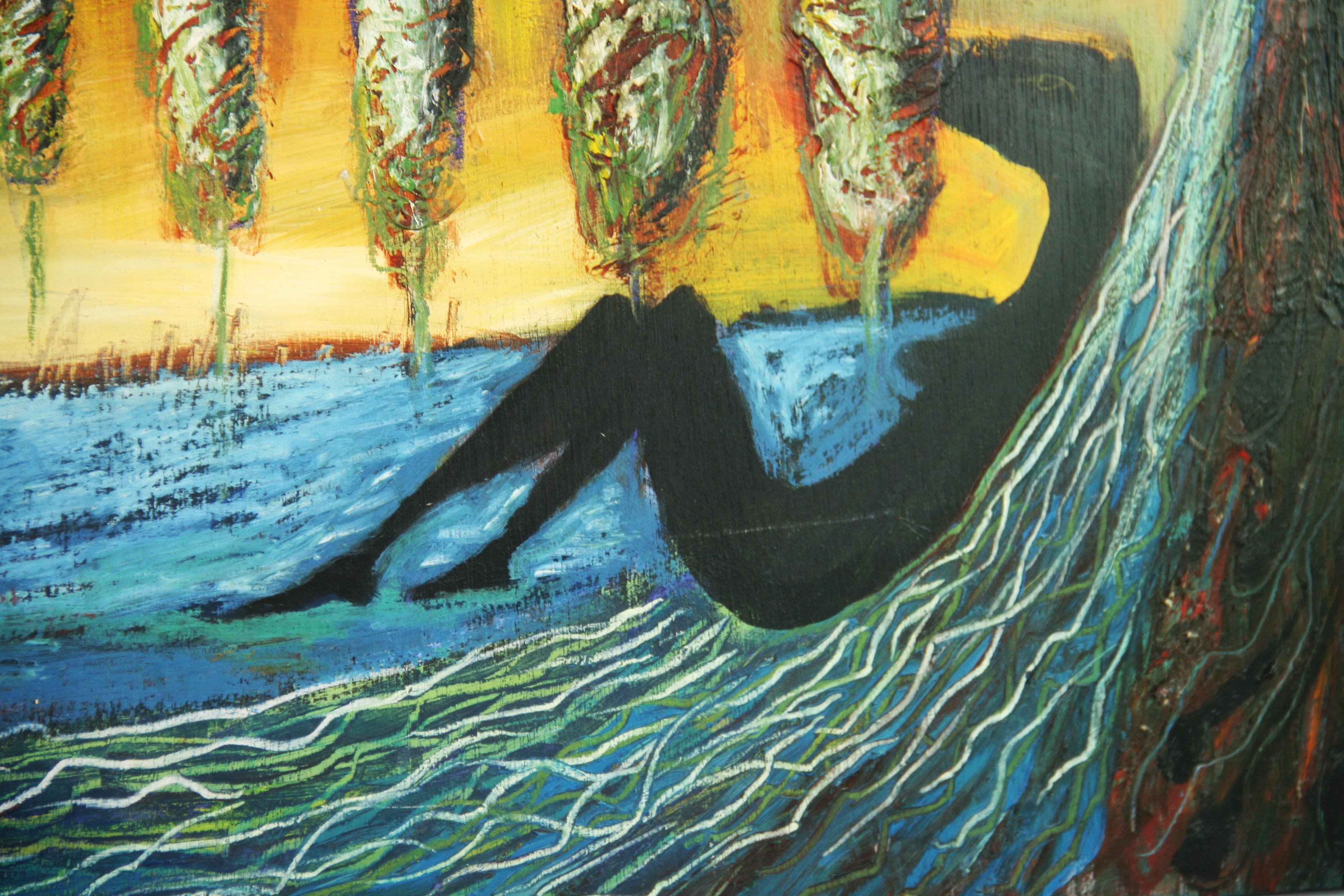 Futurista italiano  Pittura a olio su grande scala di Allison Kandis 95 in vendita 3