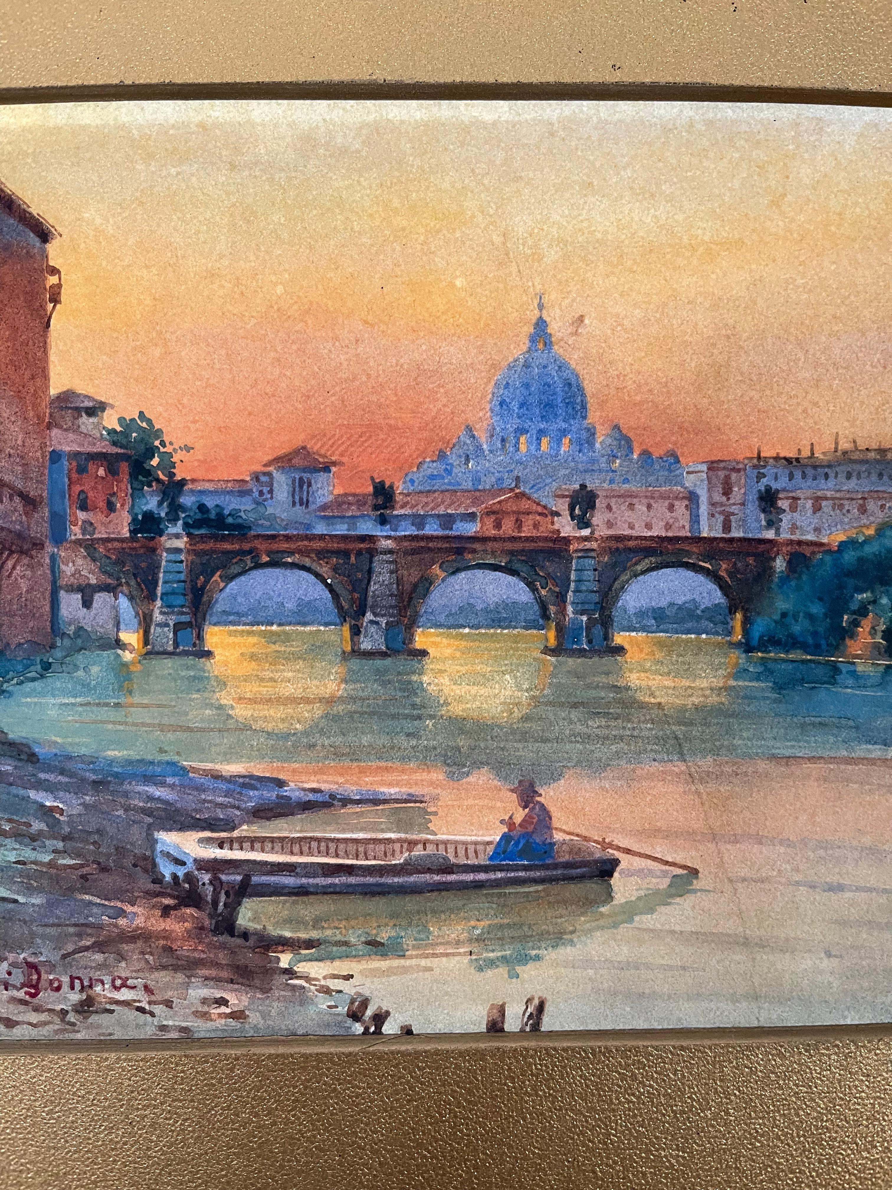 Italian Grand Tour Style Signed Landscape For Sale 4