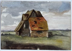 Italian Landscape With Rustic Barn Watercolour L J Wortley Painted in Rome