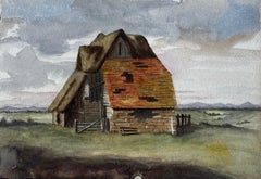 Italian Landscape With Rustic Barn Watercolour L J Wortley Painted in Rome