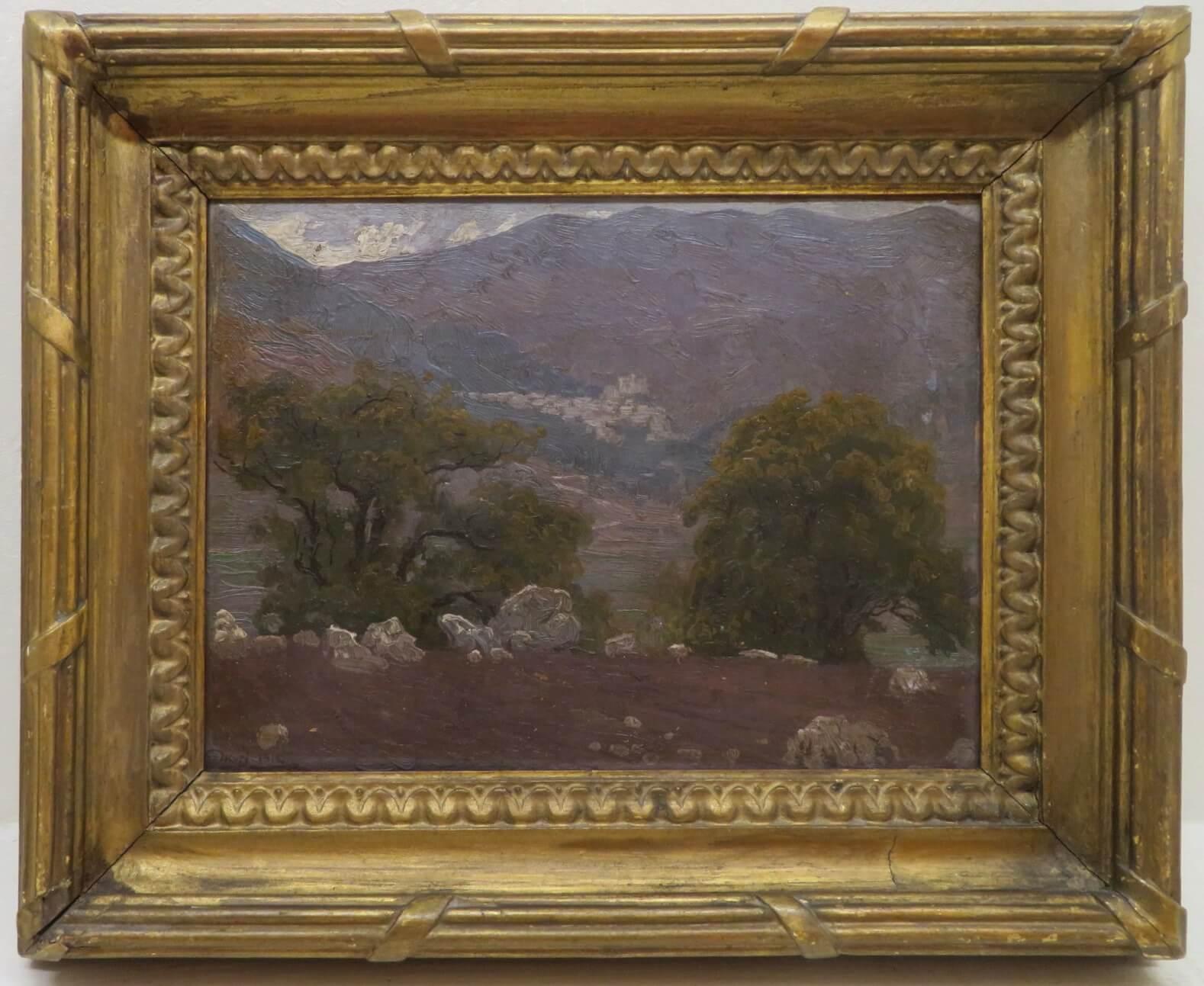 ITALIENISCHE LANDSCHAFTEN Ein Paar EARLY 20TH CENTURY Antike Ölgemälde SIGNED (Impressionismus), Painting, von Unknown