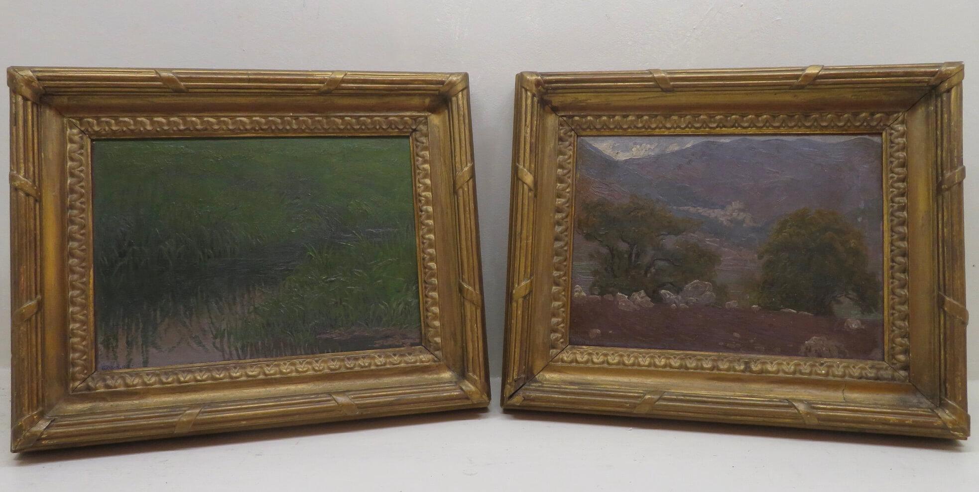 Unknown Landscape Painting – ITALIENISCHE LANDSCHAFTEN Ein Paar EARLY 20TH CENTURY Antike Ölgemälde SIGNED