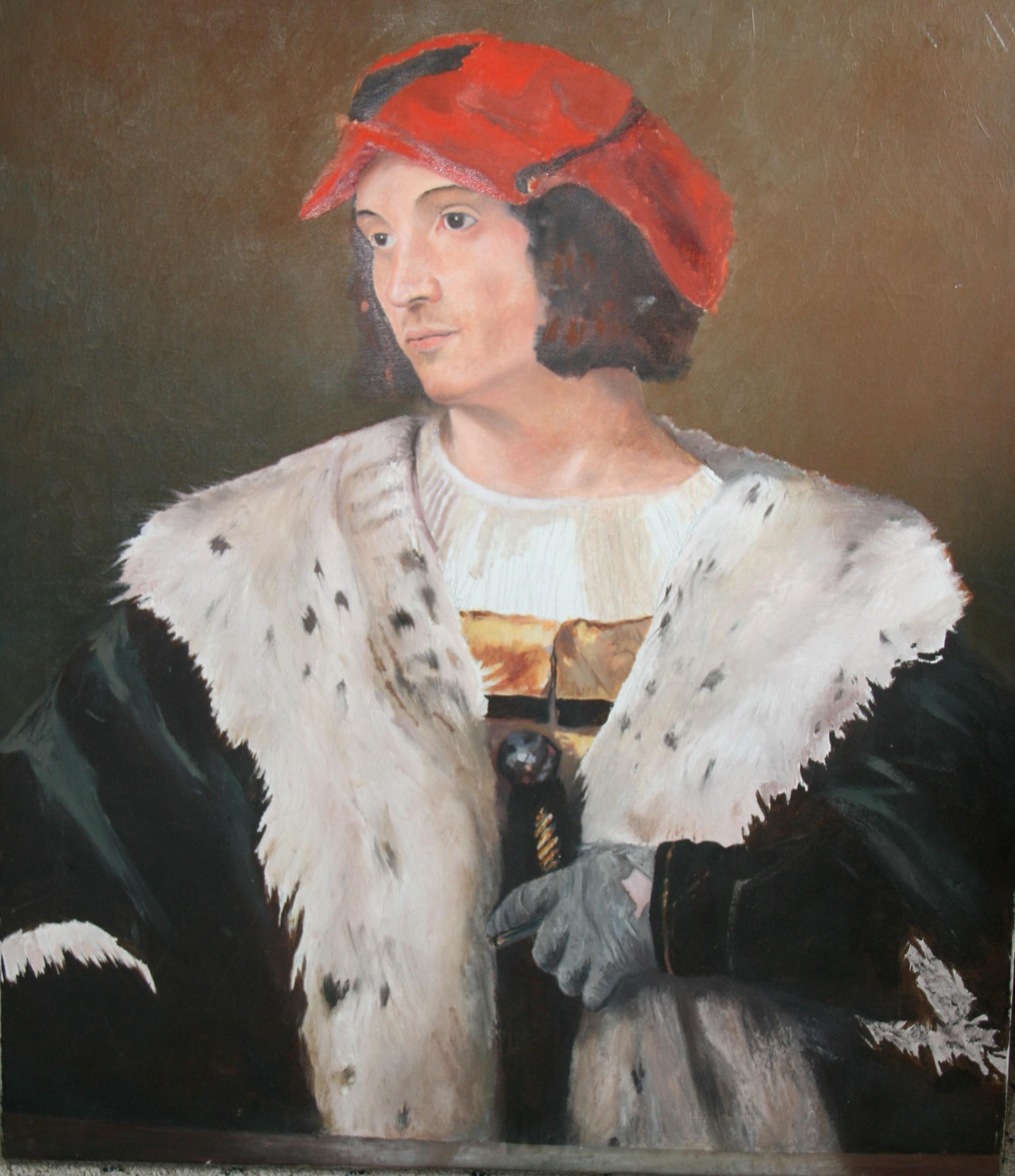 Italian Large Renaissance Nobleman Portrait - Painting by Unknown
