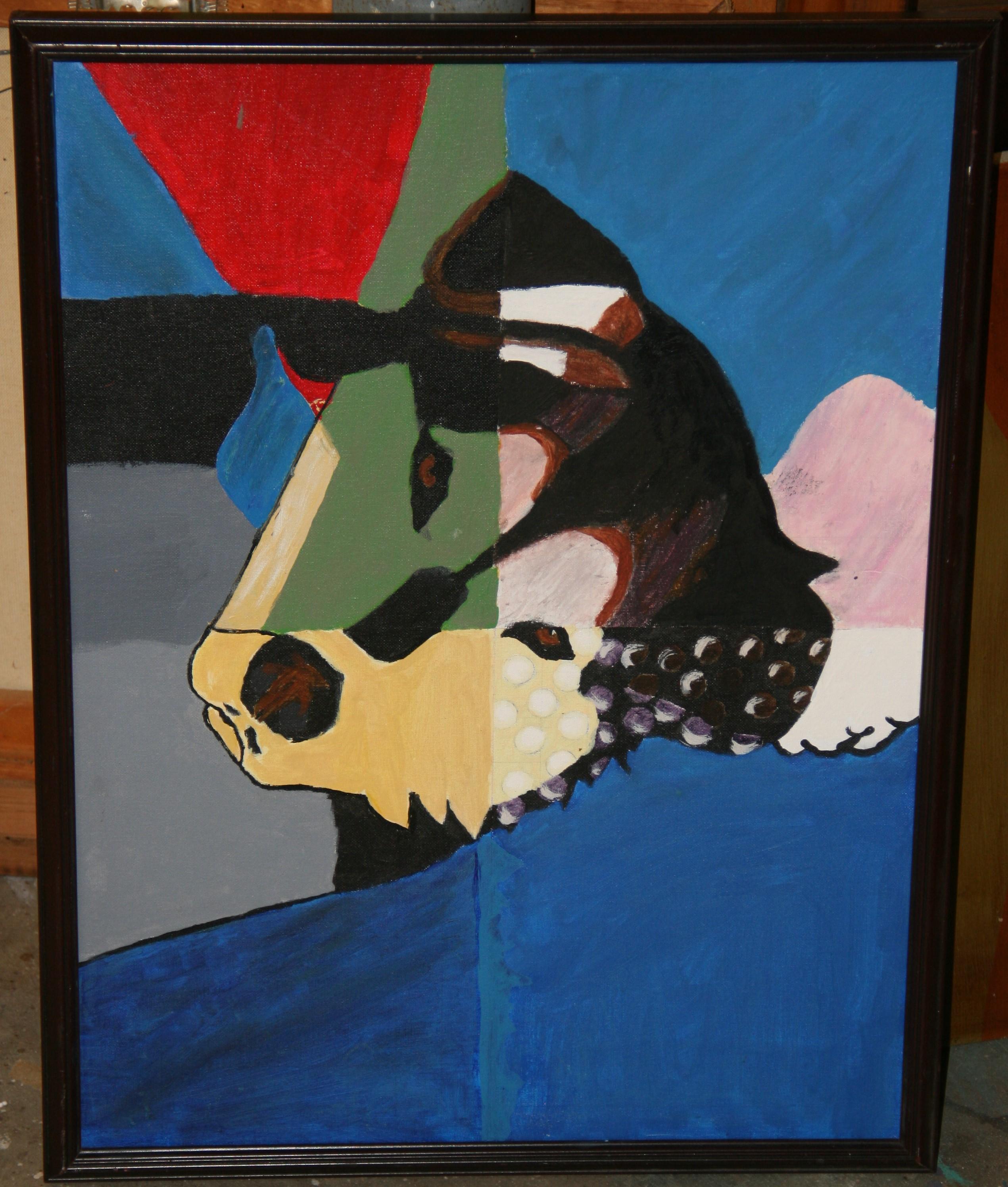 Pittura cubica di cane modernista italiano in vendita 6
