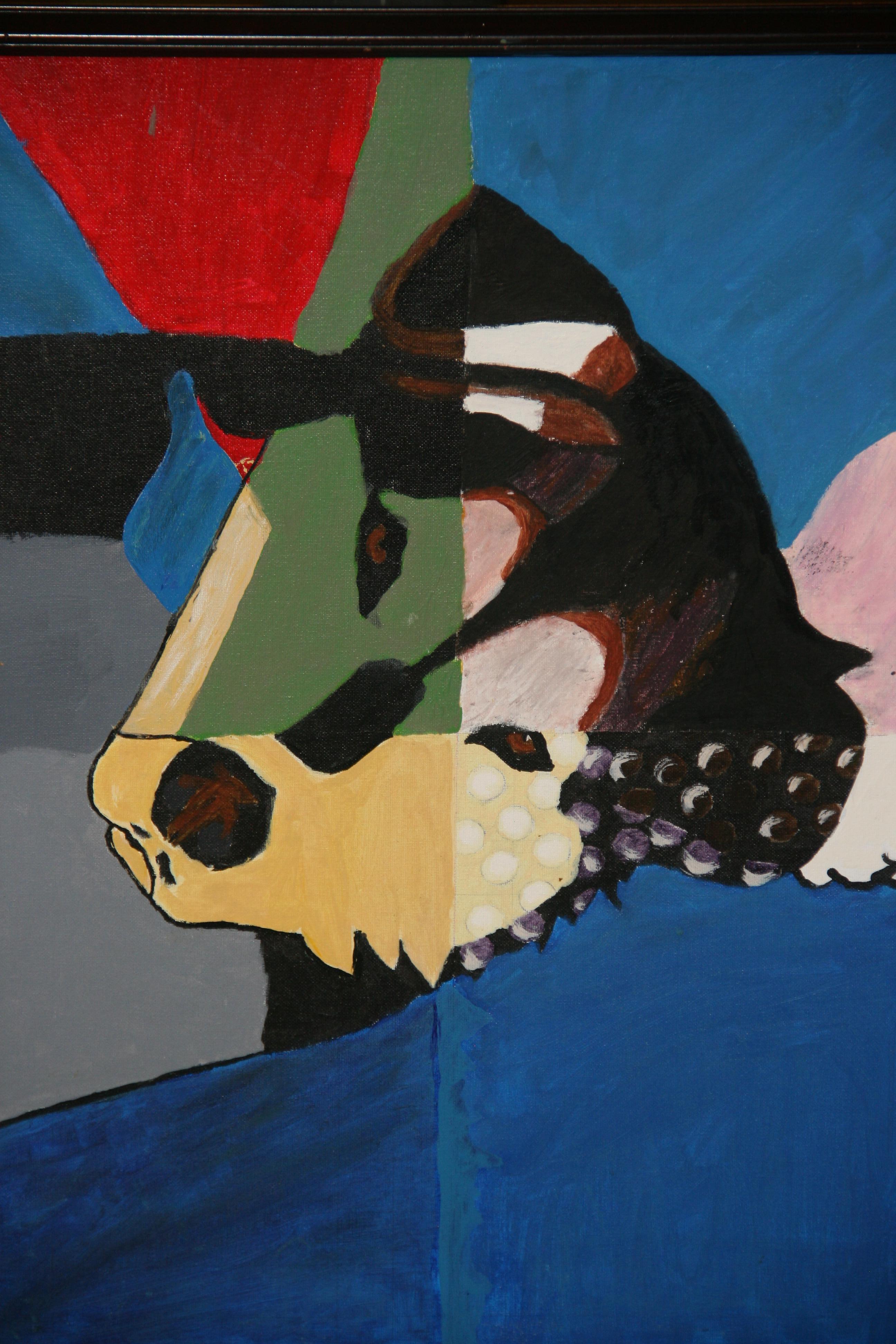 Pittura cubica di cane modernista italiano in vendita 7