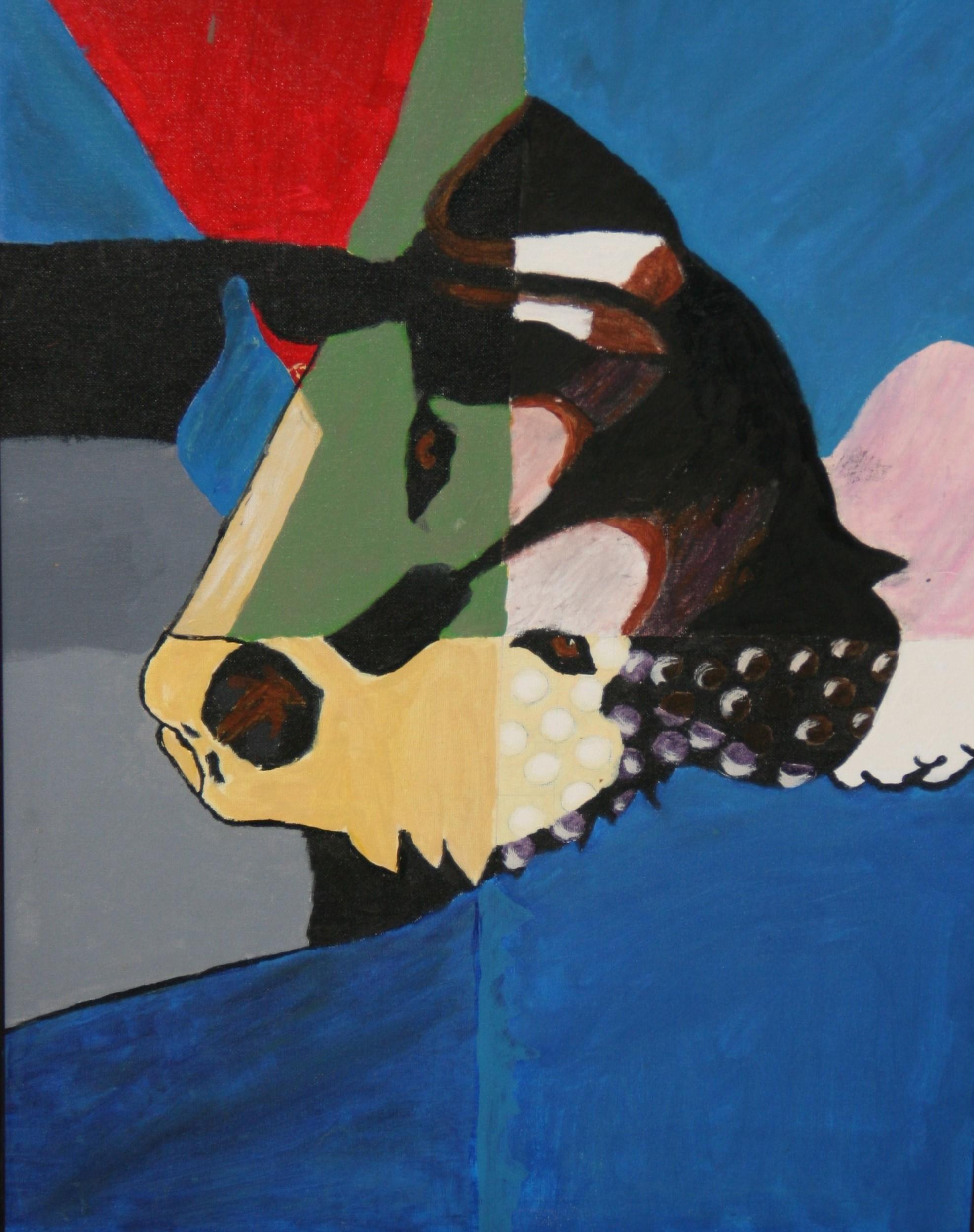 Pittura cubica di cane modernista italiano in vendita 5