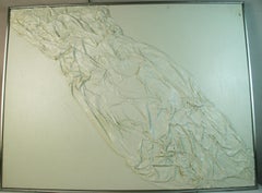 Italian Modernist White Paint  on White Crinkled Paper Sculptural Composition #2