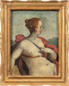 Suiveur de Hans von Aachen - 18-19ème siècle peinture figurative - Athéna - Panneau
