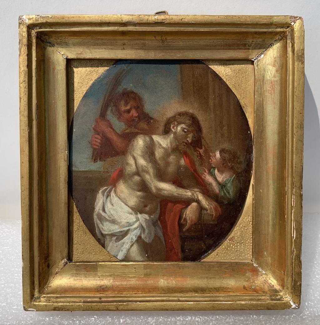 Italian painter (Copper plate) - 18th century figure painting - Flagellation - Painting by Unknown