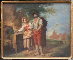 Italian Peasant Girl with Coral Necklace and Man with Ciocie Shoes, 19th Cent