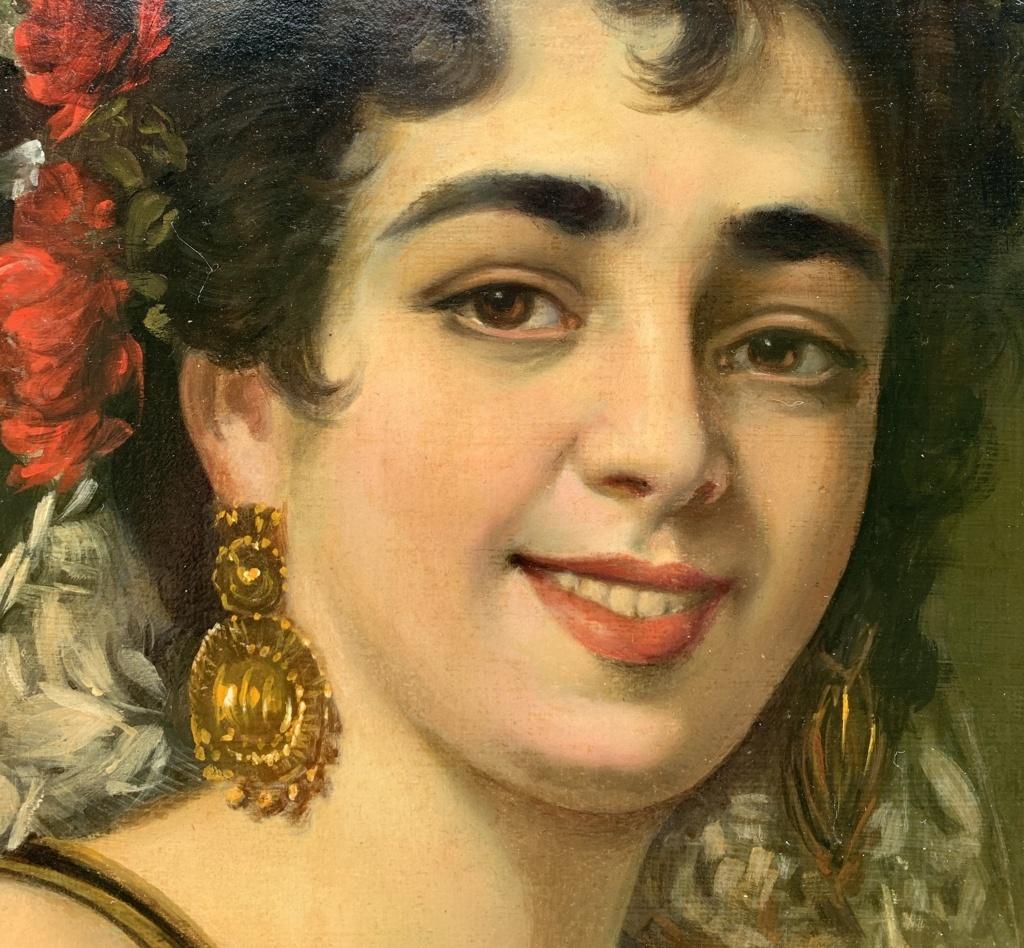 Italienischer realistischer Maler des späten 19. Jahrhunderts – Figurenmalerei mit tanzender Dame  (Realismus), Painting, von Unknown