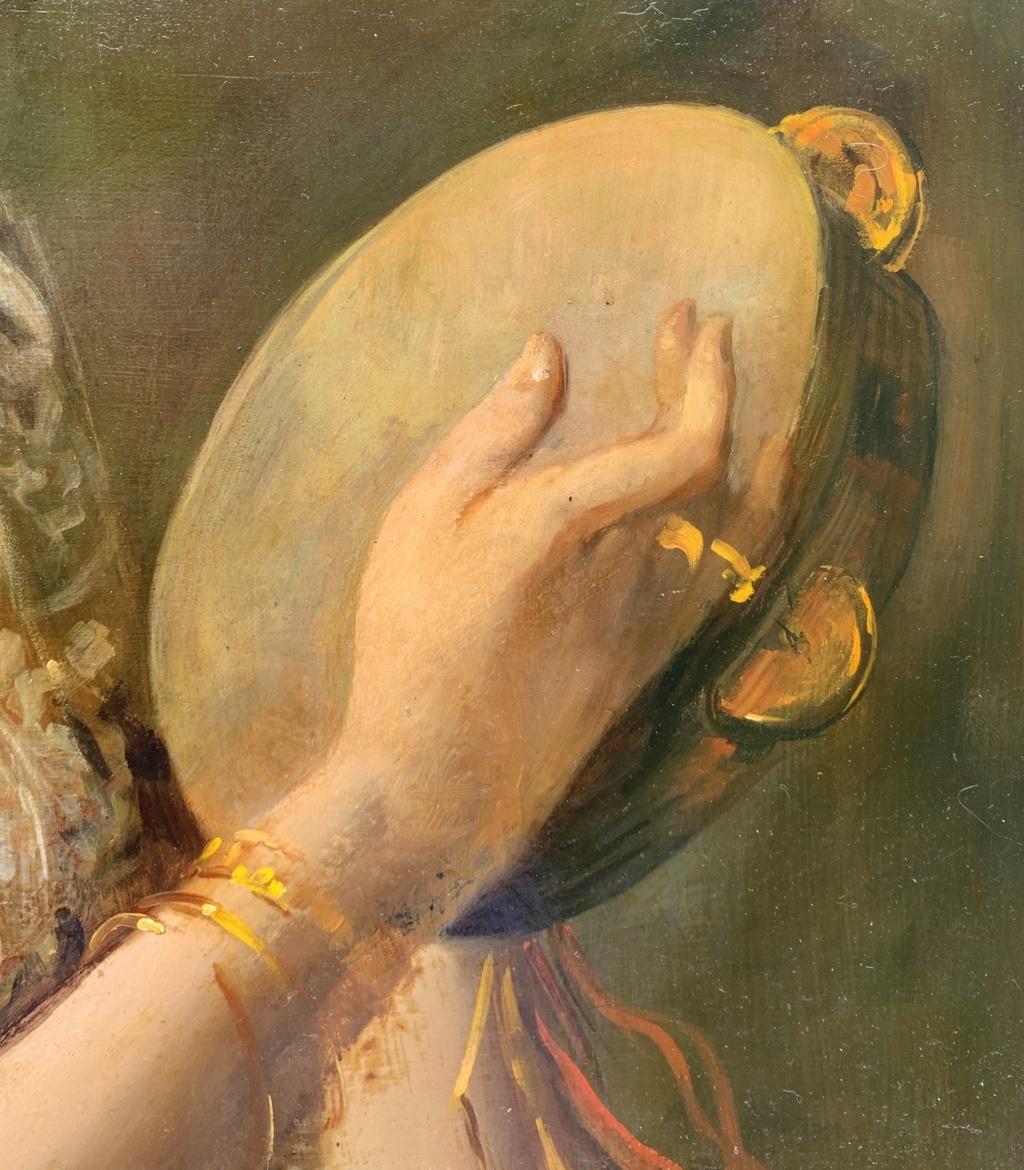 Italienischer realistischer Maler des späten 19. Jahrhunderts – Figurenmalerei mit tanzender Dame  im Angebot 1