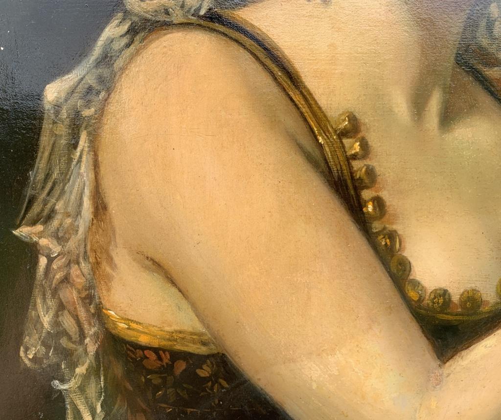 Italienischer realistischer Maler des späten 19. Jahrhunderts – Figurenmalerei mit tanzender Dame  im Angebot 3