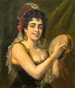 Italian Realist painter - Late 19th century figure painting - Dancing Lady 