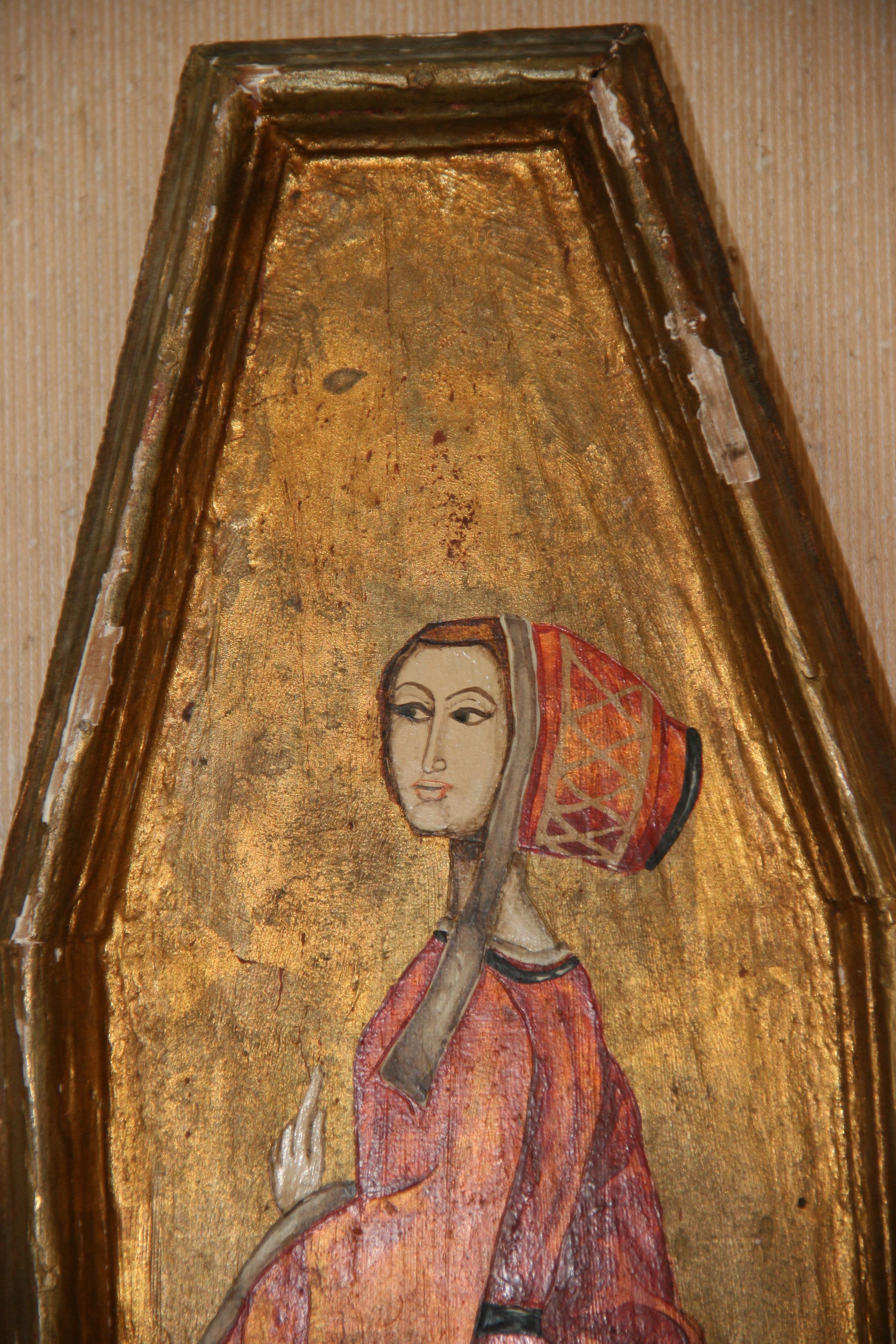 Pannello dipinto principessa italiana Rennaisance 2