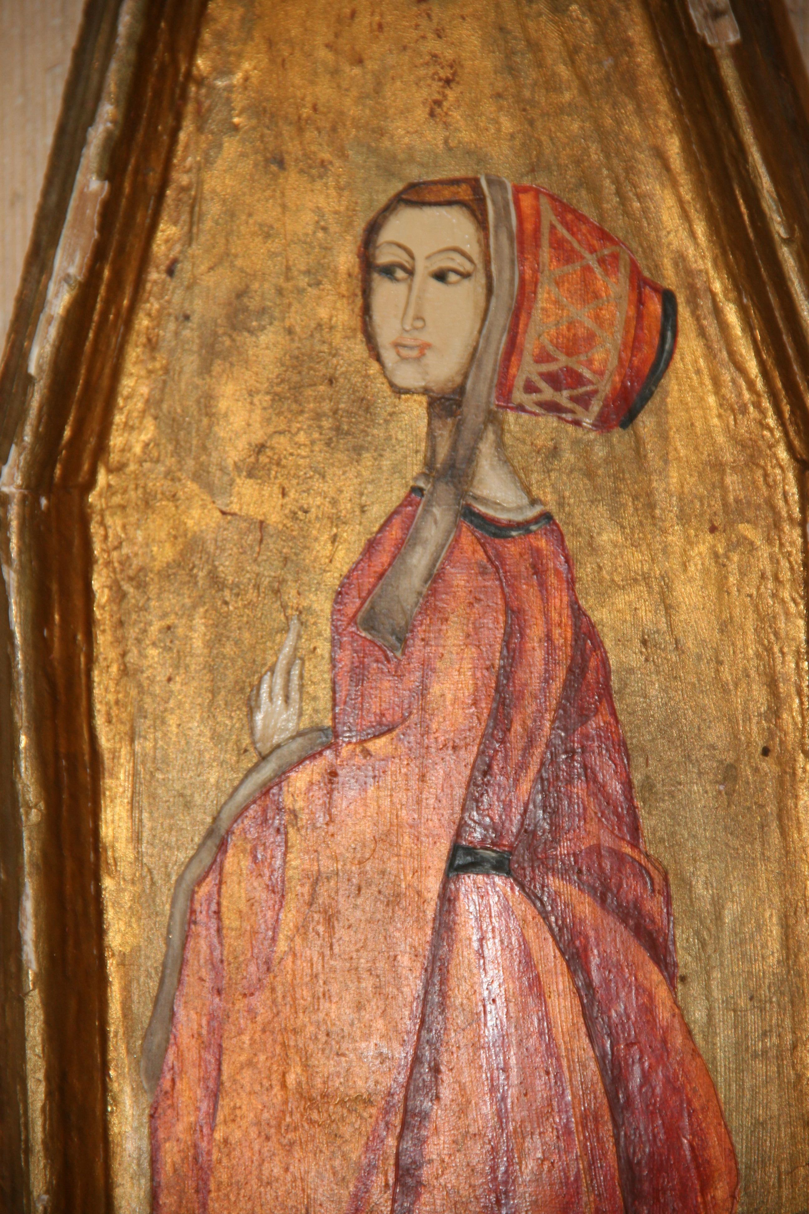 Pannello dipinto principessa italiana Rennaisance 3