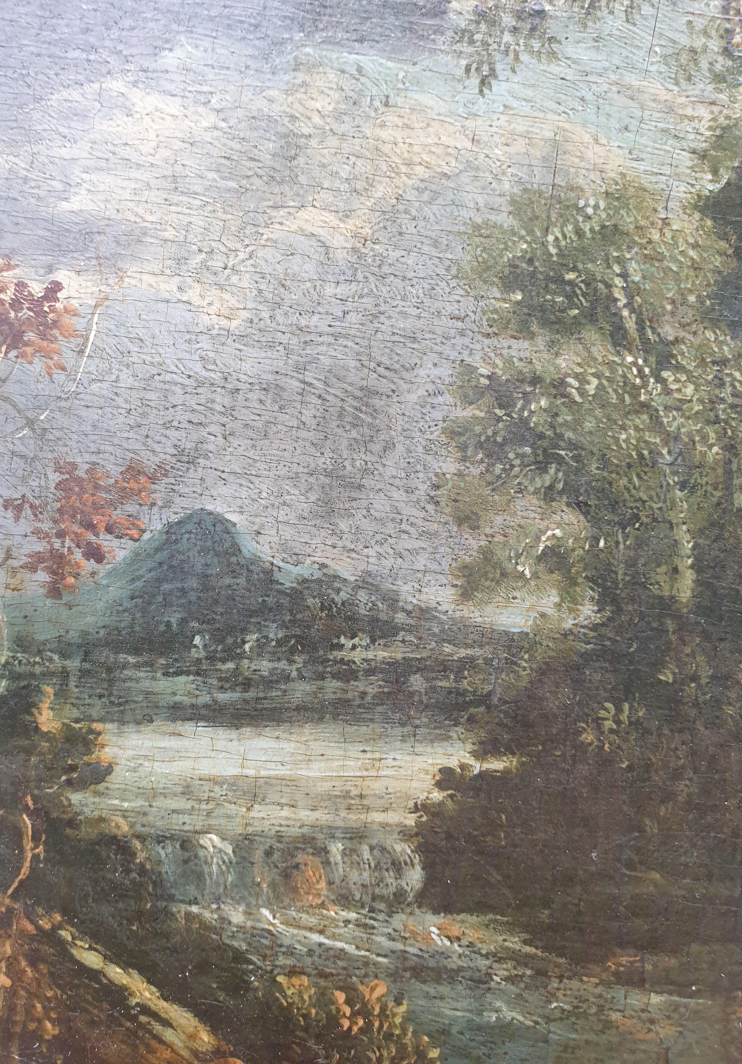 Scuola italiana 17° paesaggio classico fiume foresta 2