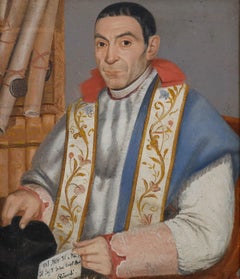 Italian School 1861 Oil - Portrait of a Clergyman