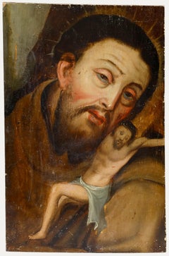 Italian School 18th Century Oil - Christ on the Cross, Devotion