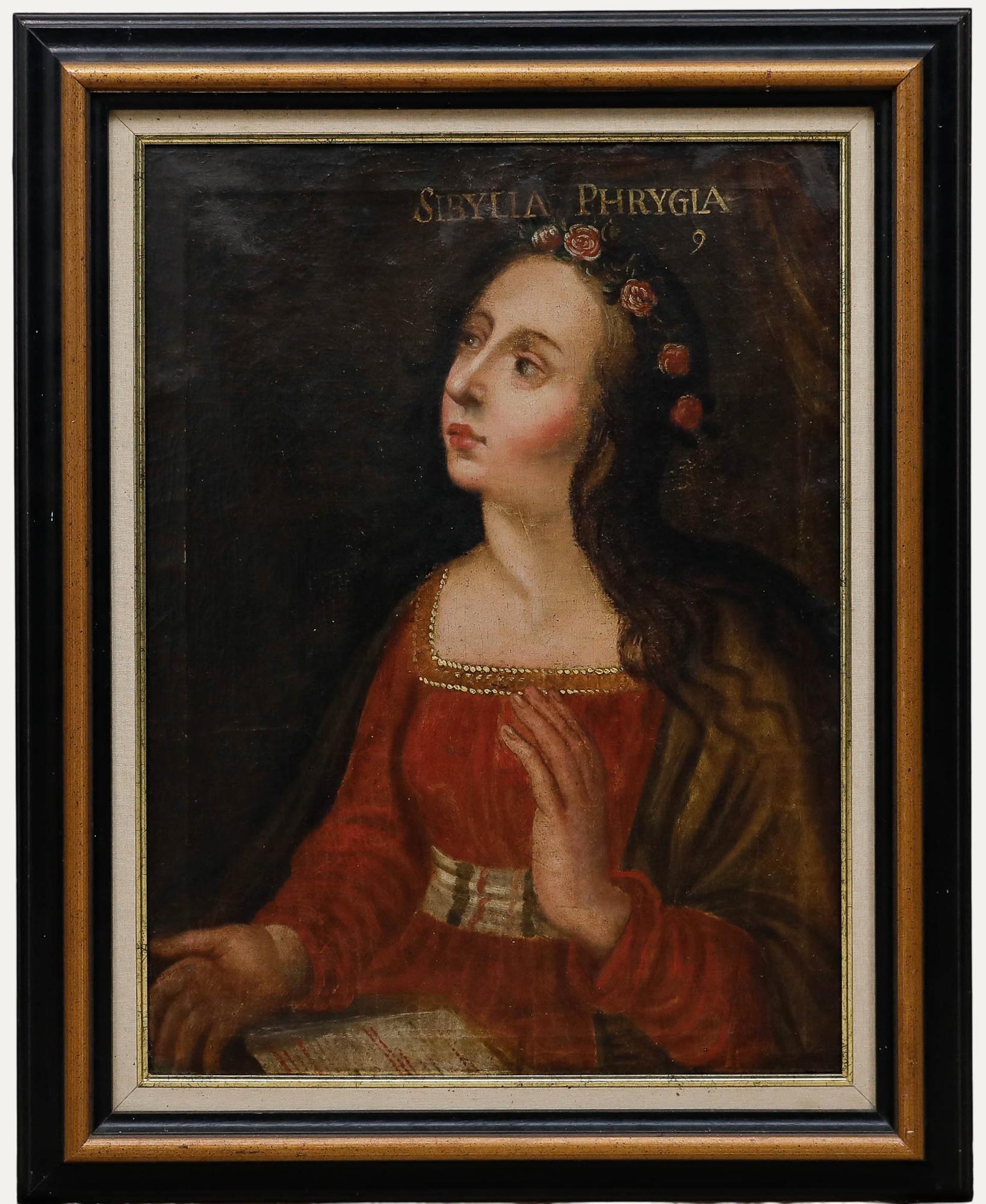 Portrait Painting Unknown - École italienne 18e siècle - Sibylla Phrygia