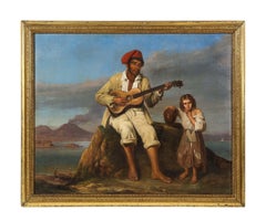 Italian School, 19th Century, "Fisherman from Naples" Oil on Canvas Painting