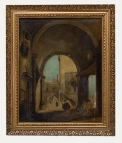 Italian School 19th Century Oil - Morning in the City