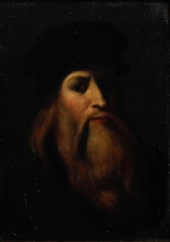 Italian School Early 20th Century Oil - Portrait of Leonardo da Vinci
