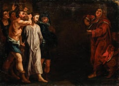 Italian School Framed 18th Century Oil - Jesus Before Pontius Pilate