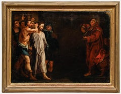 Italian School Framed 18th Century Oil - Jesus Before Pontius Pilate