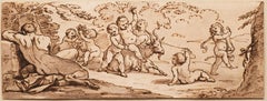 Antique Italian School Late 17th - Early 18th "Cherubs (A)" Pen drawing of Putti