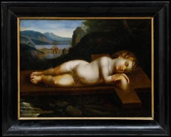 Italian School Late 19th Century Oil - Sleeping Christ Child