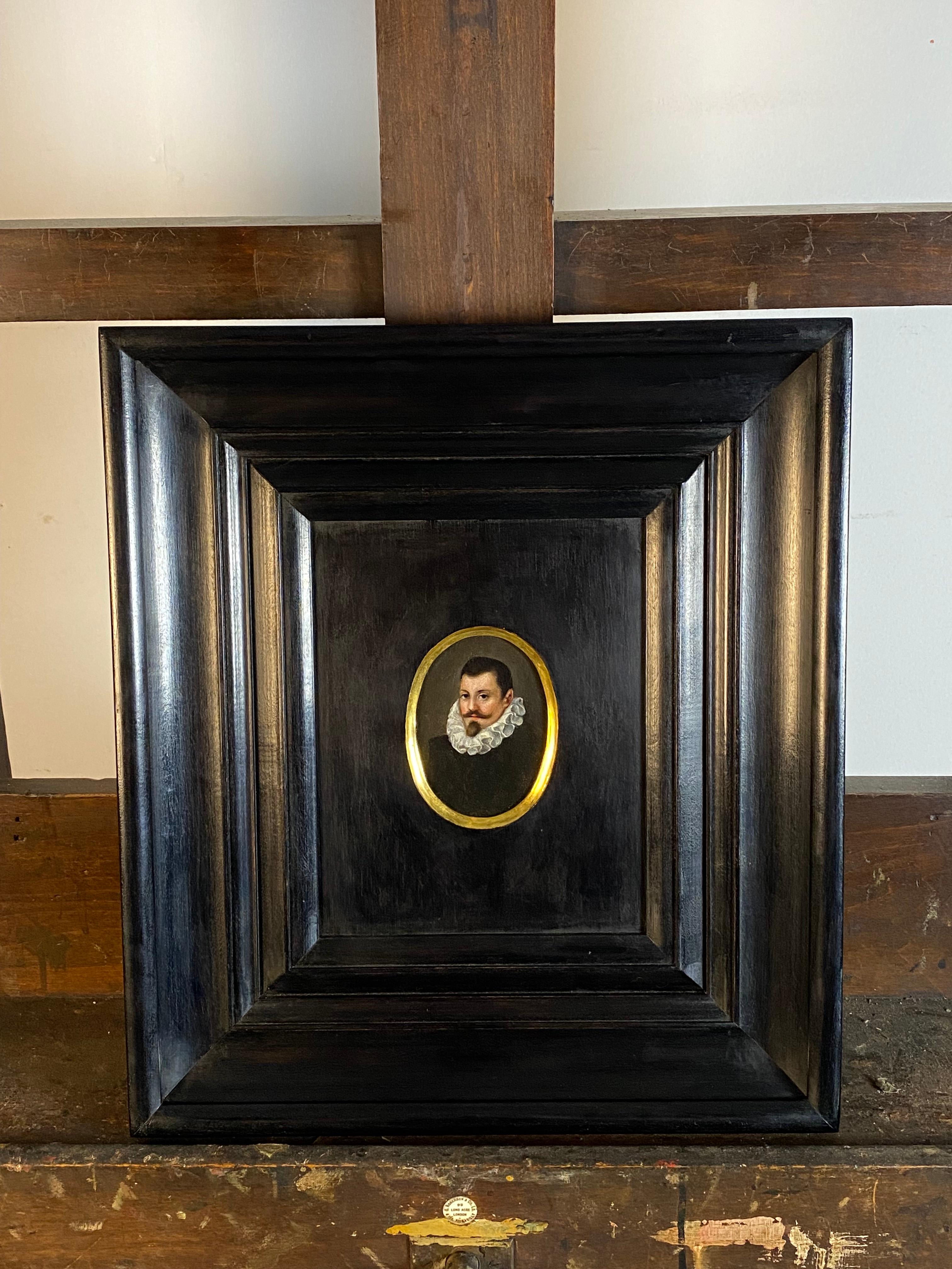 Italian School, Old Master Portrait of a gentleman - Black Portrait Painting by Unknown