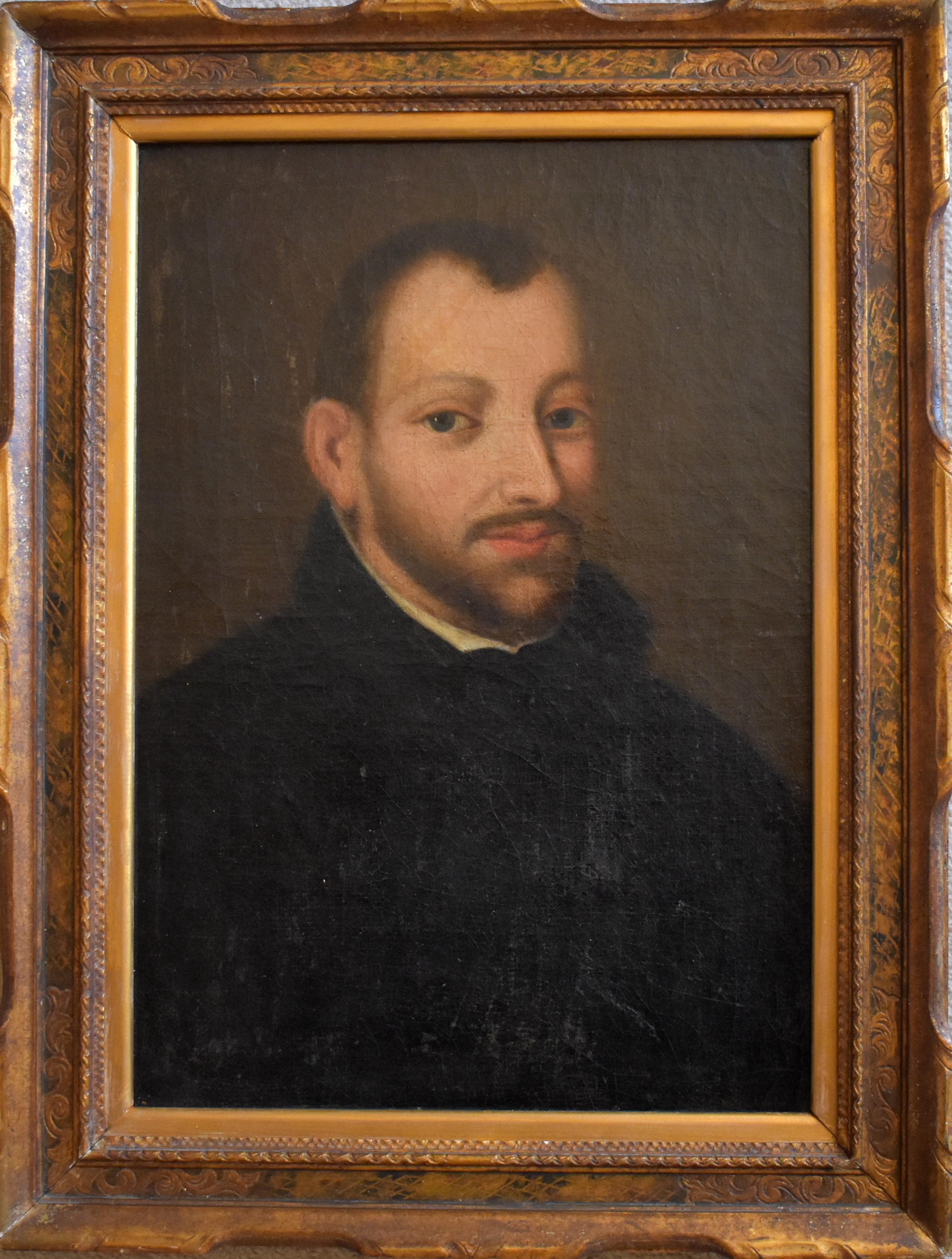 Portrait Painting di Unknown - Ritratto di scuola italiana Dipinto a olio del XVIII secolo, c1760