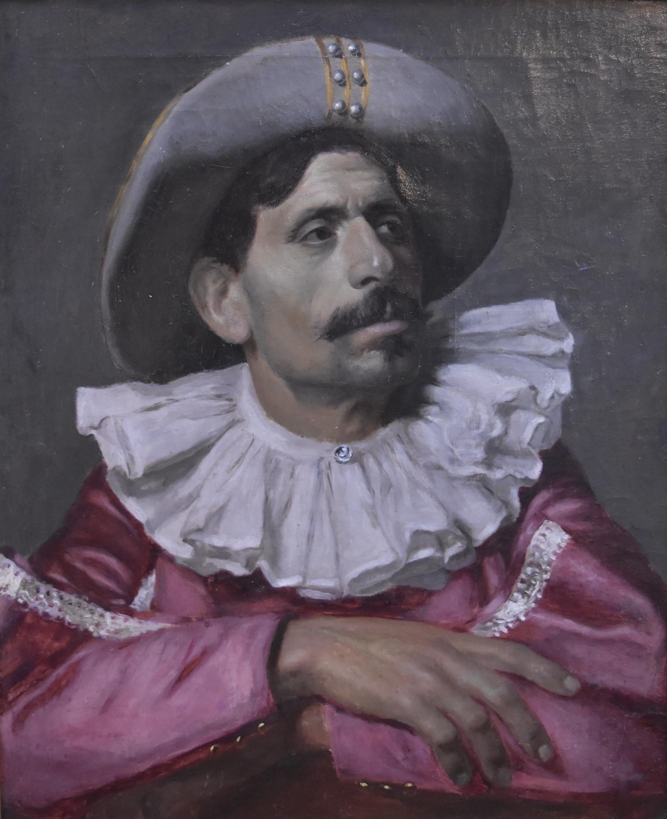 Italian School, Portrait of an actor dressed for the Commedia dell'arte, oil