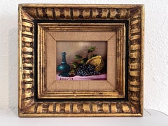 Italian School Small Vintage Oil Painting on board, Still Life, Fruits, Framed