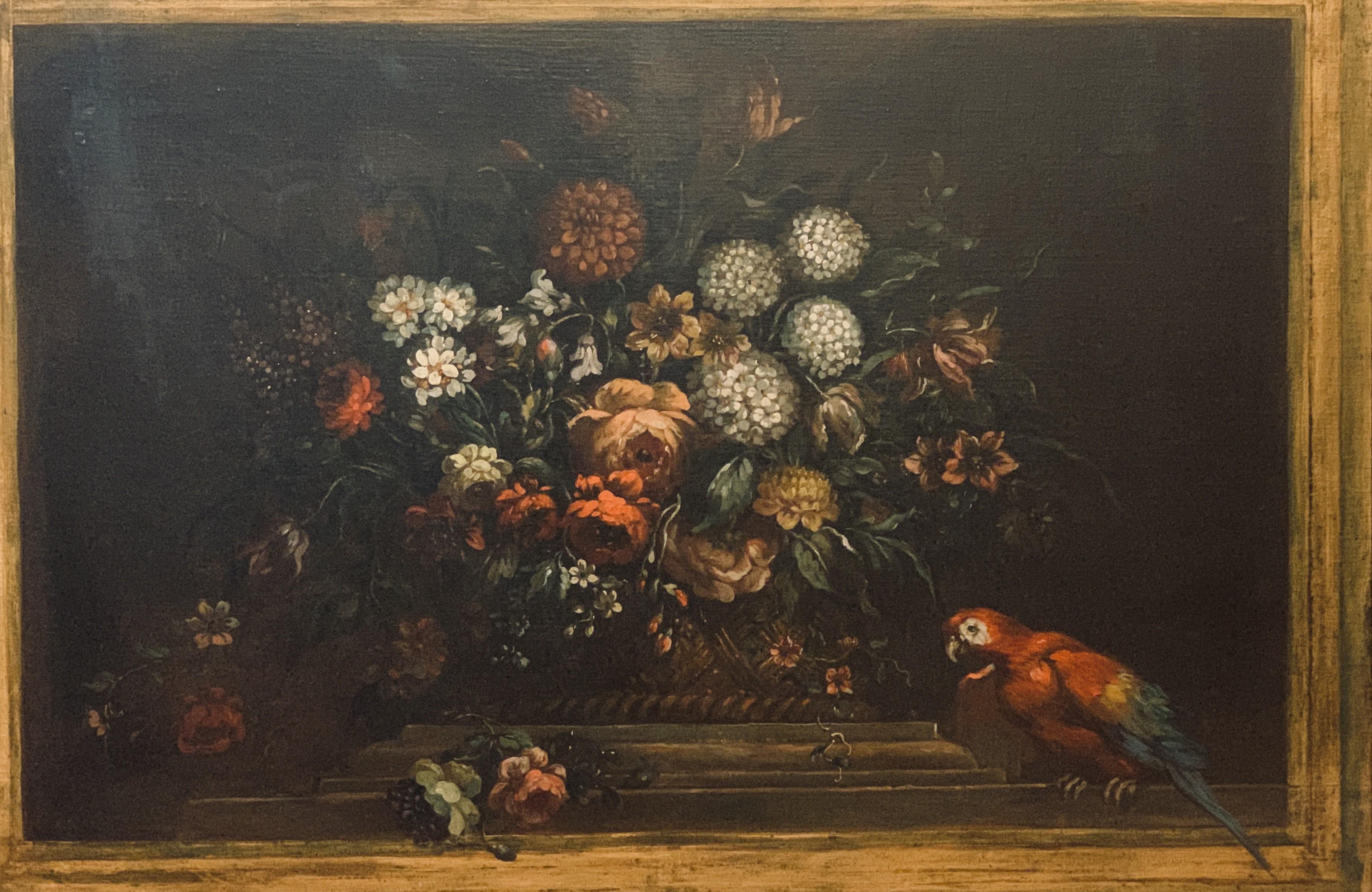Nature morte italienne en trompe-l'œil, toile à l'huile, 18e siècle - Painting de Unknown