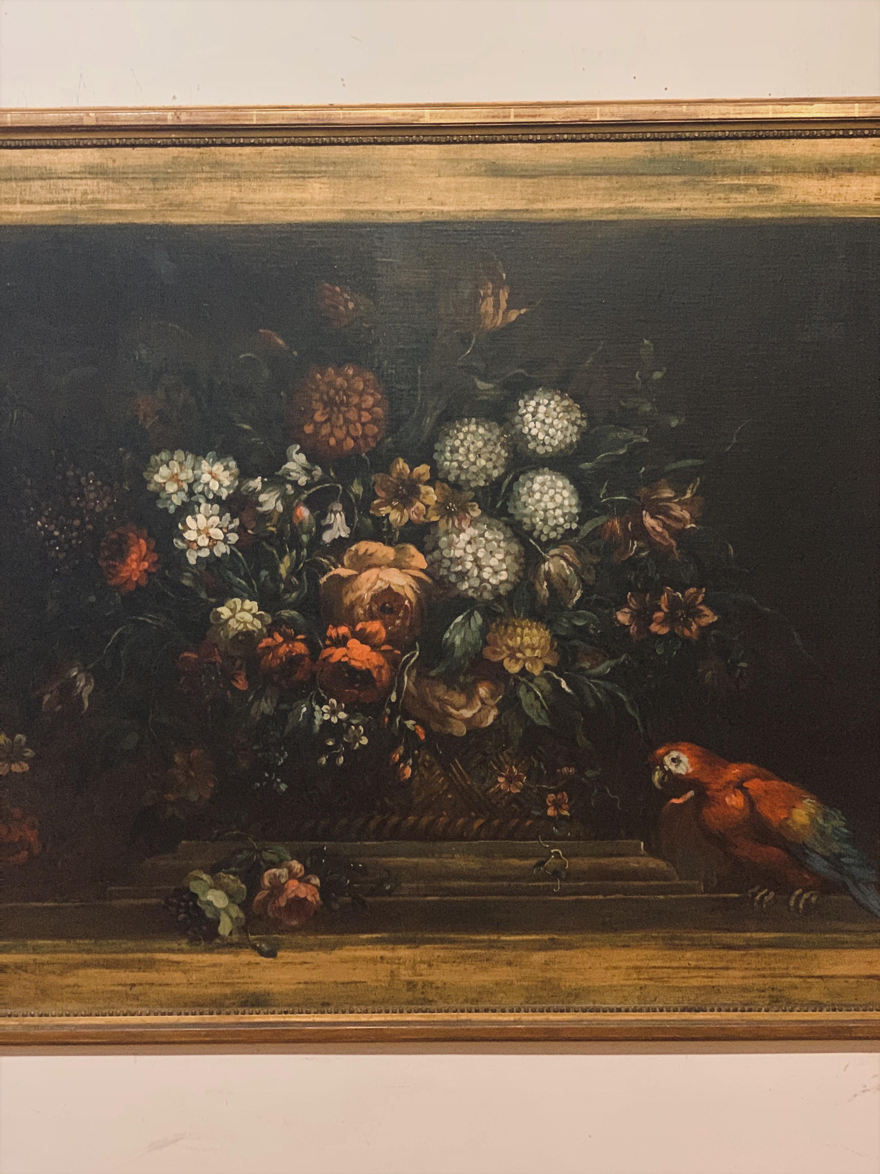 Nature morte italienne en trompe-l'œil, toile à l'huile, 18e siècle - Baroque Painting par Unknown