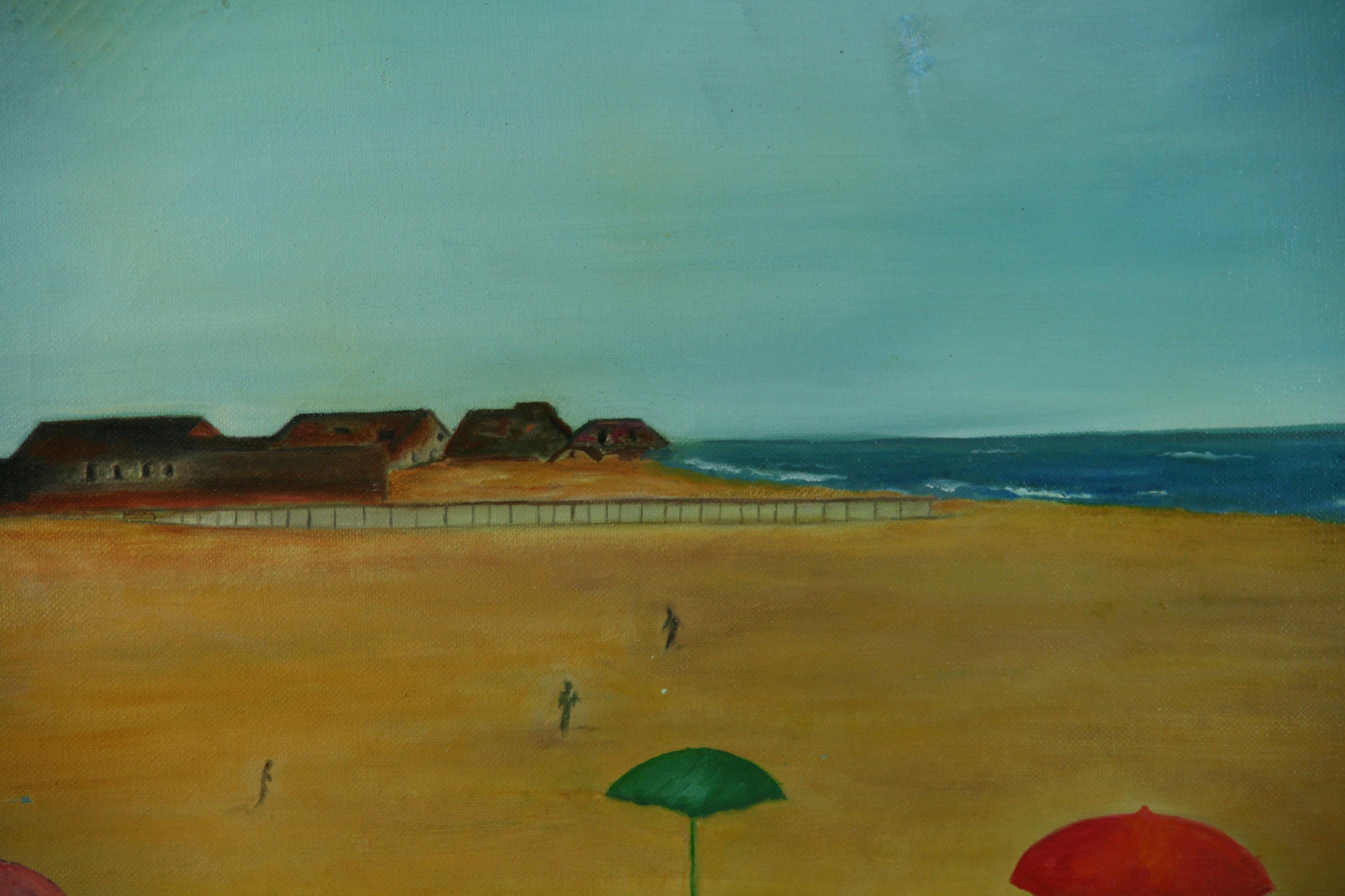 5142 Italian Beach scene with umbrellas and peaple at the sea side
Oversized unframed