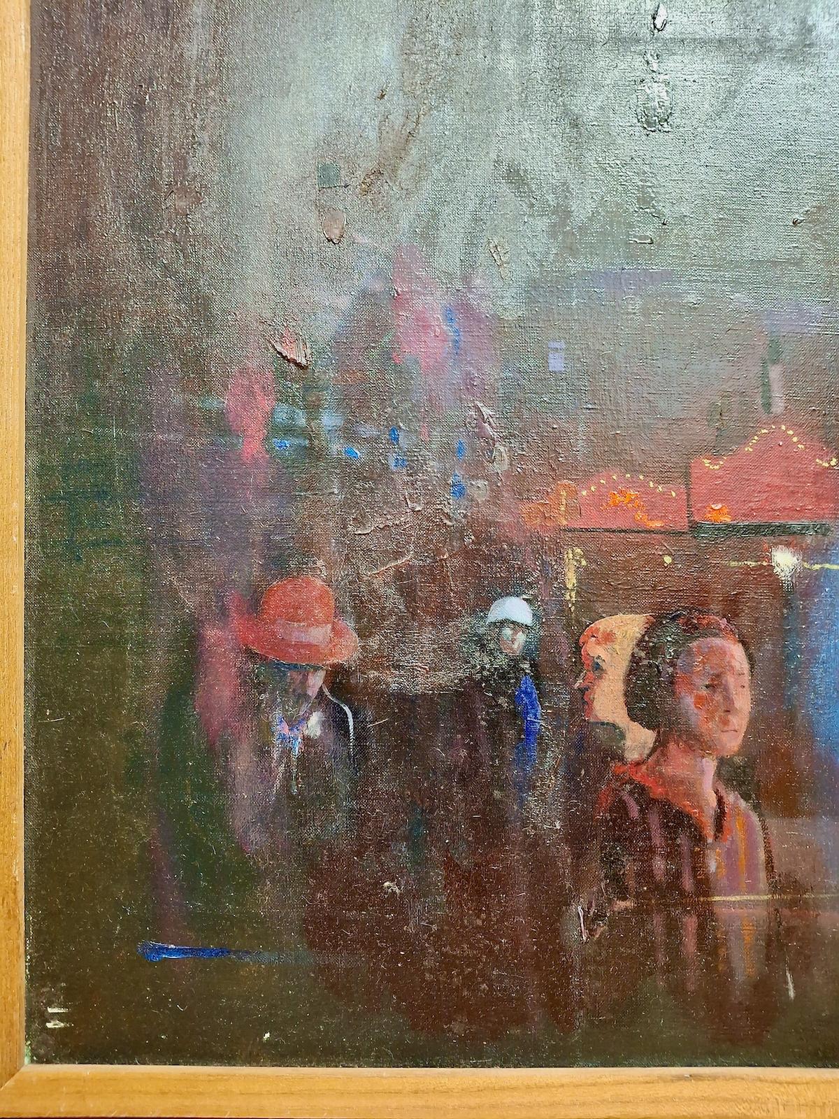 Son las cinco en algún lugar, por Donald Daugherty - Figurative Painting Gris de Unknown