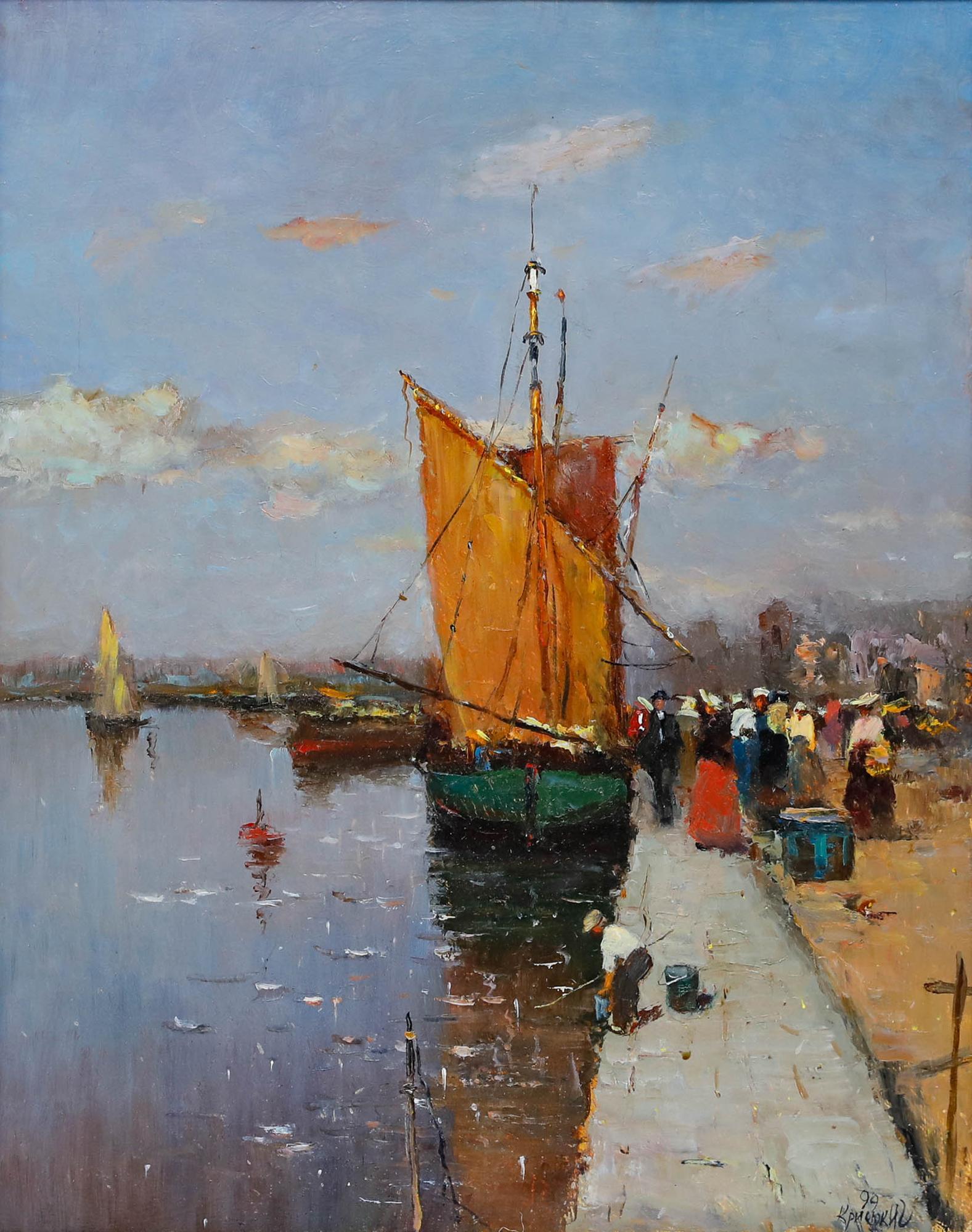 Ivan Krisjuk (b.1944) - Russian School 20th Century Oil, On the Caspian Sea - Painting by Unknown