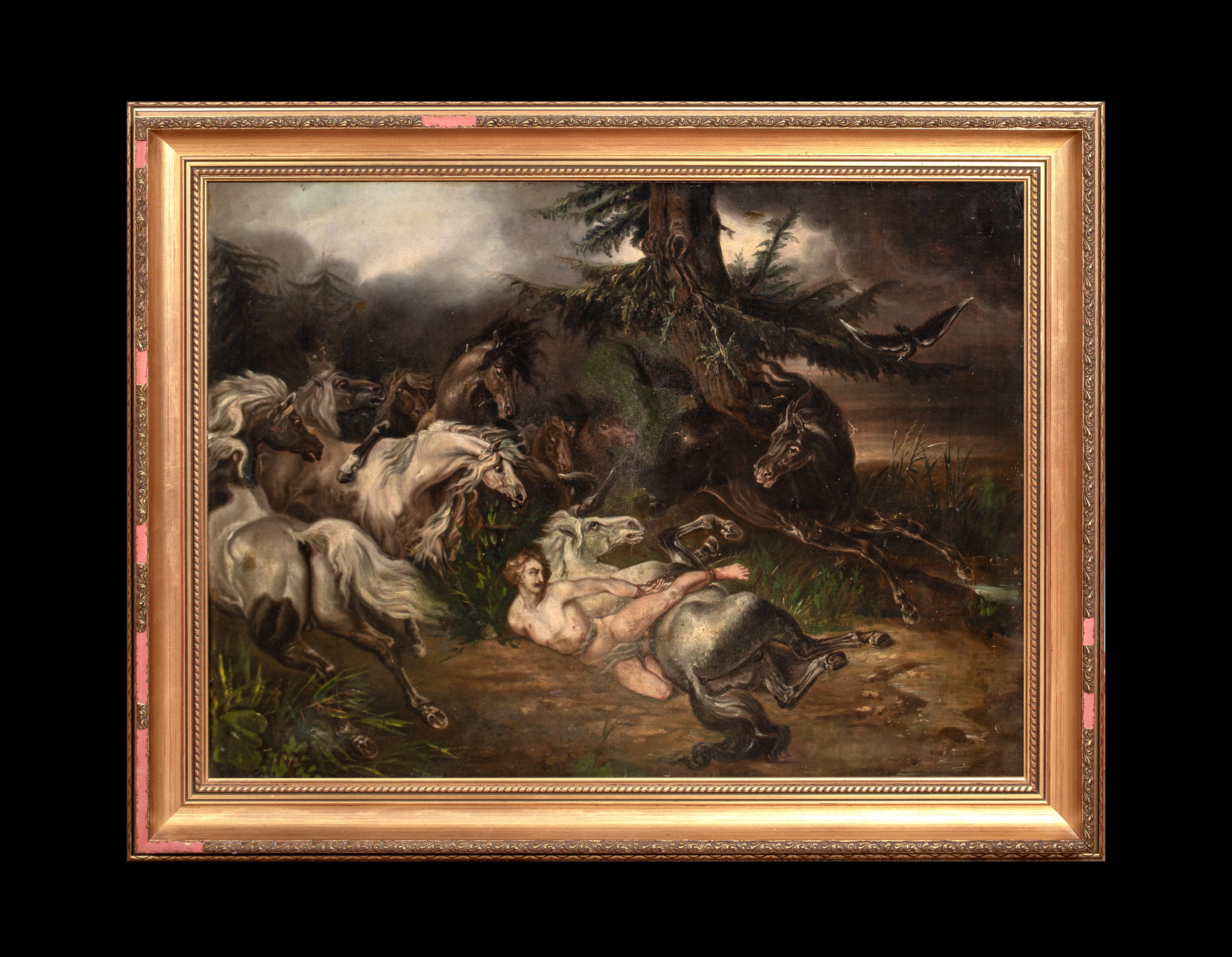 Ivan Mazeppa, 19ème siècle - Extrait du poème de Lord Byron - Painting de Unknown